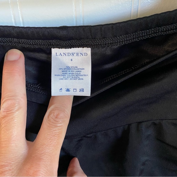 Lands' End Black Swim Skort Tummy Control Chlorine Resistant UPF Size 6 $80 New - Picture 4 of 7